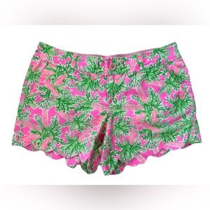 Lilly Pulitzer The Buttercup Short | Pink Green Carrots | Size 10 Scalloped EUC